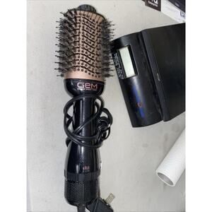 GEM Hot Air Blowout Brush Dry Style & Add Volume with 3" Ceramic Barrel Black